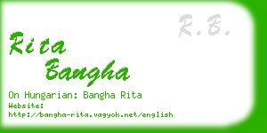 rita bangha business card